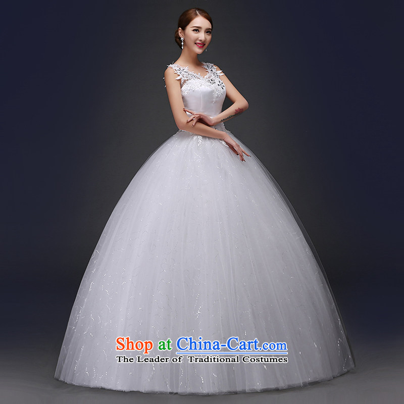 The word is embroidered bride package shoulder marriage wedding dresses new 2015 engraving lace Korean retro strap white tailor-made, embroidered bride shopping on the Internet has been pressed.