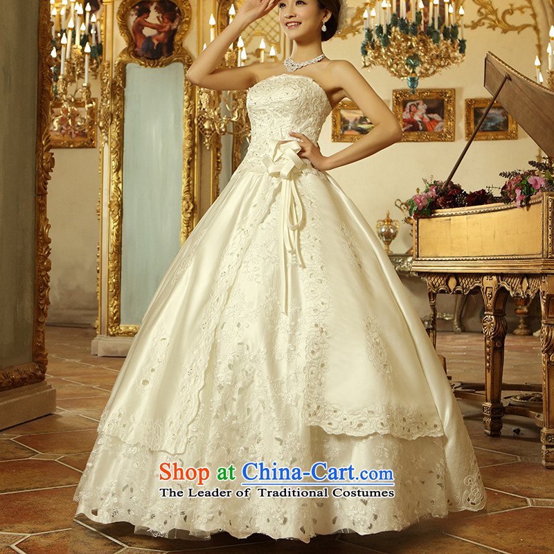 Embroidered is the new Korean brides 2015 Edition Princess lace white exclusive fashion hot bore with chest wedding white tailor-made, embroidered bride shopping on the Internet has been pressed.