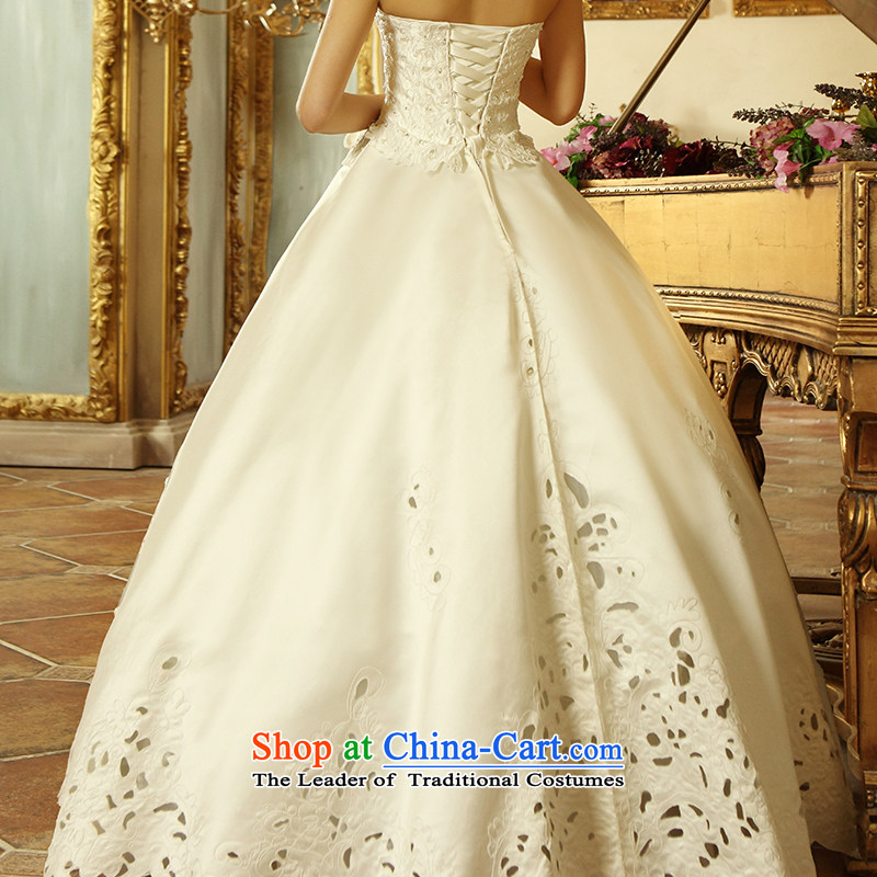Embroidered is the new Korean brides 2015 Edition Princess lace white exclusive fashion hot bore with chest wedding white tailor-made, embroidered bride shopping on the Internet has been pressed.