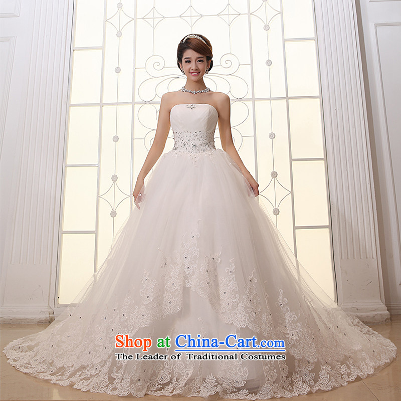 No new 2015 bride embroidery lace anointed chest Korean Princess large tail wedding wedding dress white streaks in order to do that is by no means a bride embroidered shopping on the Internet has been pressed.
