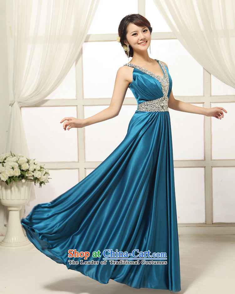 2013 new bride wedding dress of fashionable long bows banquet hosted ball evening dress dark blue XL Photo, prices, brand platters! The elections are supplied in the national character of distribution, so action, buy now enjoy more preferential! As soon as possible.