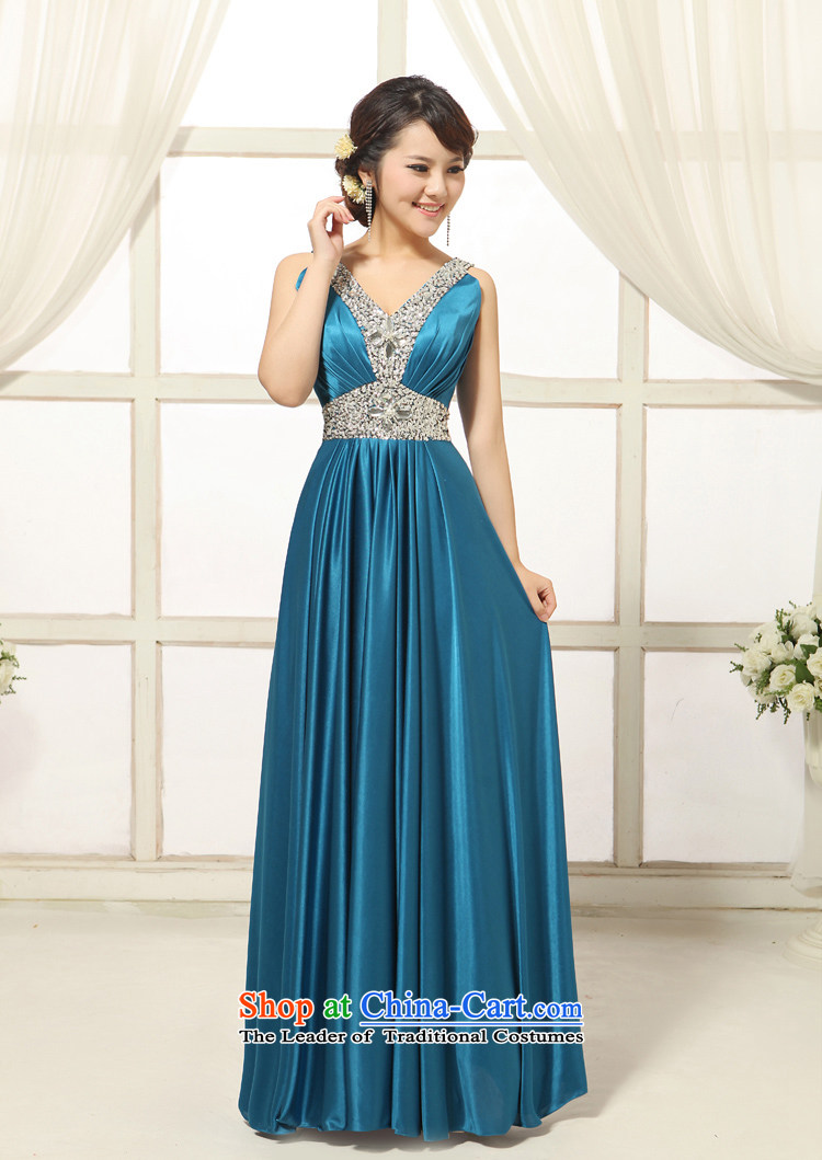 2013 new bride wedding dress of fashionable long bows banquet hosted ball evening dress dark blue XL Photo, prices, brand platters! The elections are supplied in the national character of distribution, so action, buy now enjoy more preferential! As soon as possible.