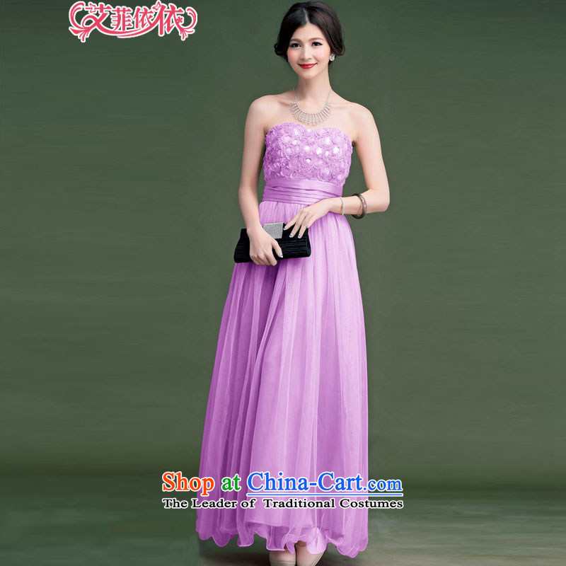 Of the glued to the long Foutune of wiping the chest bon bon dress skirt 2015 Korean brides wedding banquet marriage under the auspices of bows wrapped chest evening dresses4812 apricot XL, Eiffel glued to the , , , shopping on the Internet