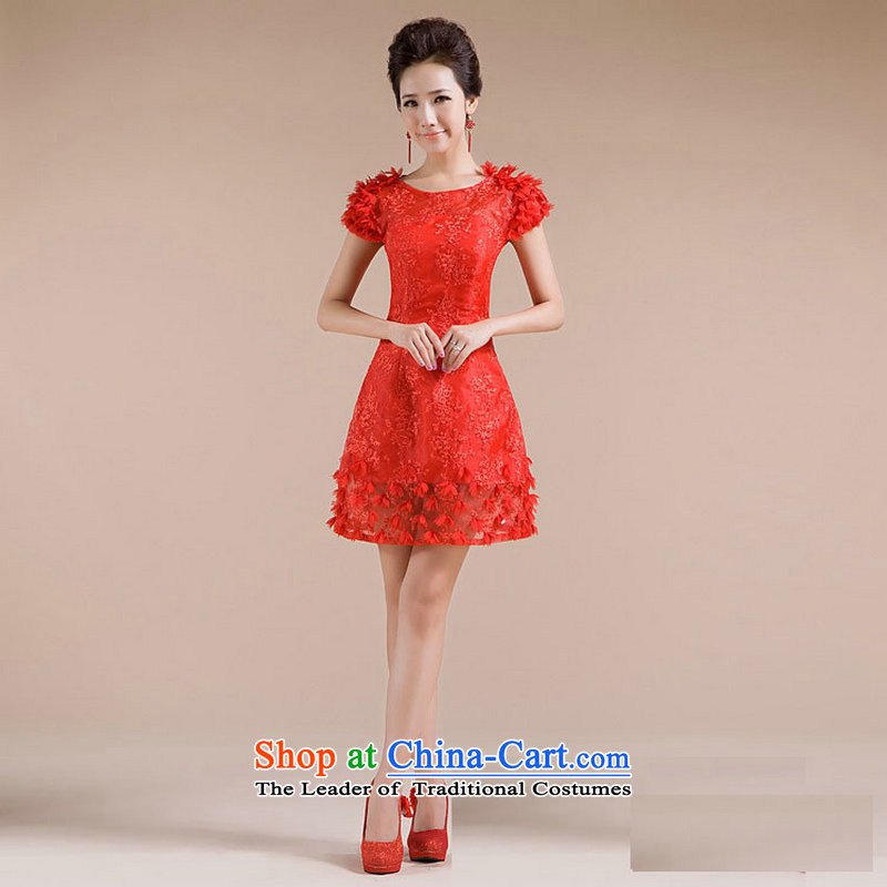 There is also a grand new optimized threw shoulders with flower embroidery and small dresses fine XS7134 red colored silk is optimized XL, , , , shopping on the Internet
