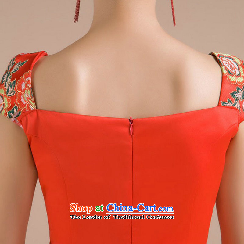 There is also a grand new optimized pattern strap repair waist Phoenix embroidery decorated and small dress XS7133 skirt red colored silk is optimized XXL, shopping on the Internet has been pressed.