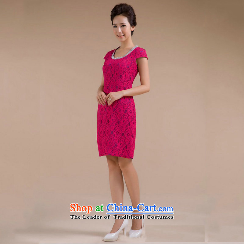 Optimize Multimedia silk is a new stylish round-neck collar body pattern is a minimalist XS7123 small dresses Sau San red colored silk, L, yet optimized shopping on the Internet has been pressed.