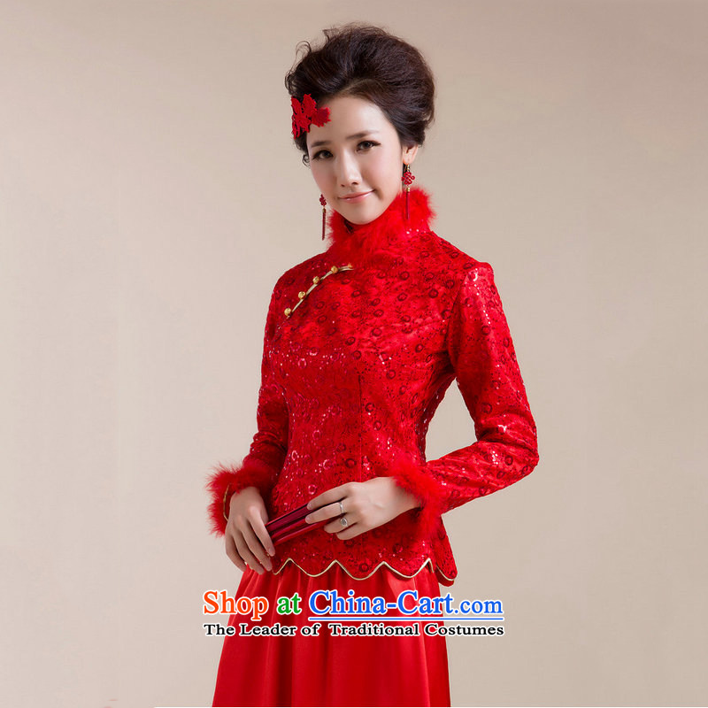 Yet the new 8D Color optimization for Gross Gross cuff dot decorated under the aliasing dragging long skirt Tang Gown wedding dress XS7098 XXL, red color 8D , , , optimize yet shopping on the Internet