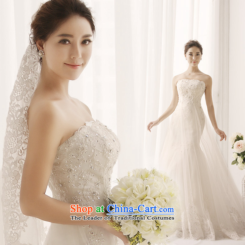 2015 new MTF Princess Mary Magdalene Chest straps wedding satin lace long tail crowsfoot diamond retro Korean s1389 wedding tail 173-L, 100cm full Chamber Fong shopping on the Internet has been pressed.