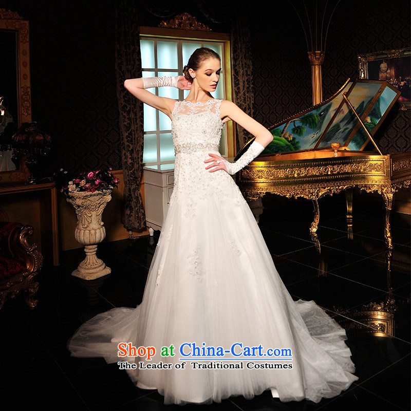 Full Chamber 2015F Fong new Korean history with chest wall translucent package wedding dresses shoulder straps marriages large tail s1361 tail 165-L 50cm