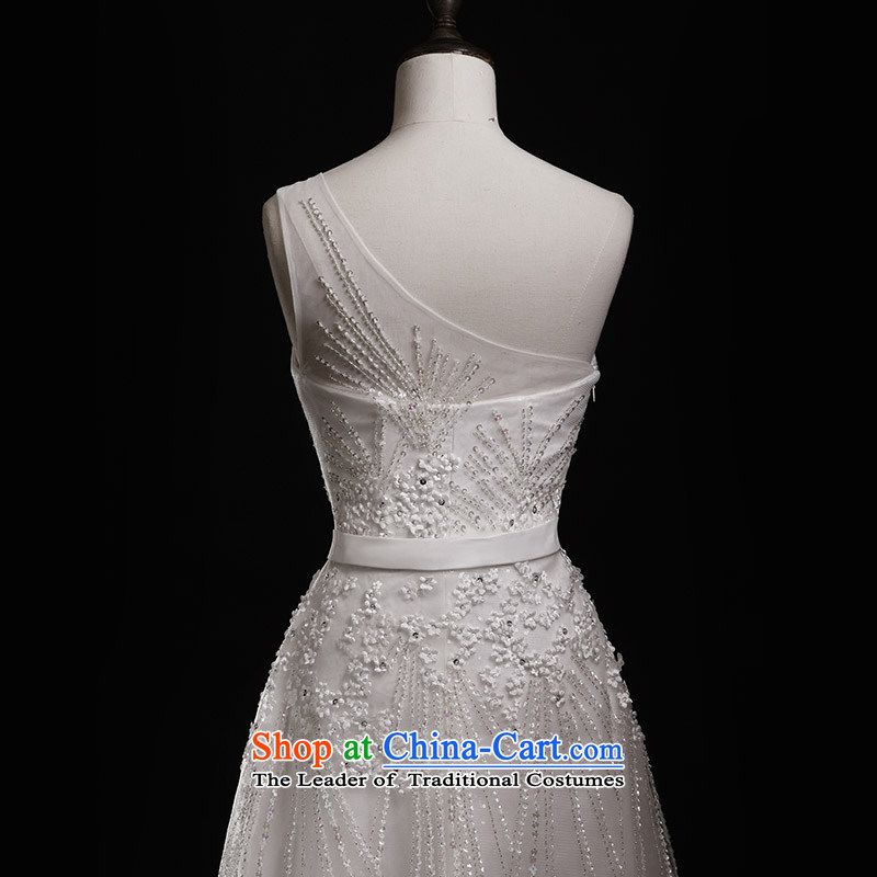 Full Chamber Fang 2015 new wedding dresses s21428 shoulder a swing diamond lace tail bride wedding tail 30cm tailored, full Chamber Fong shopping on the Internet has been pressed.