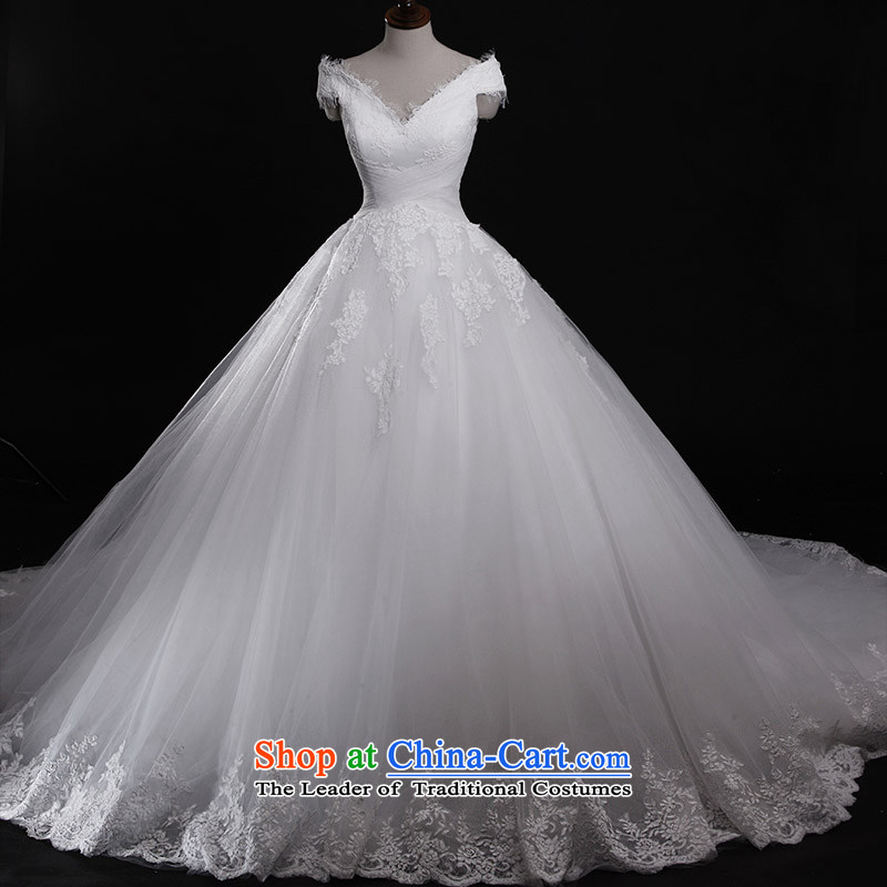 Full Chamber Fang 2015 new bride wedding dresses s21439 slotted shoulder straps V-Neck bon bon tail wedding tail 173-S 100cm