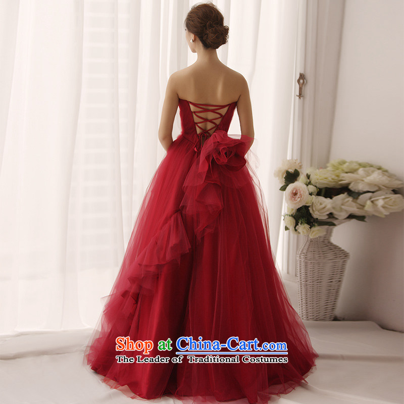 2015 New Red wedding anointed chest tolerance chest bon bon bride wedding tail wedding S1345 165-XL, wine red full Chamber Fong shopping on the Internet has been pressed.
