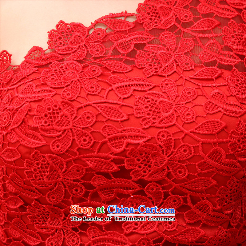 2014 new bride treasure spring bride dress bows service wedding dress red short stylish qipao upscale lace shoulder dress RED M, darling Bride (BABY BPIDEB) , , , shopping on the Internet