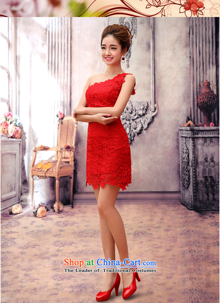 2014 new bride treasure spring bride dress bows service wedding dress red short stylish qipao upscale lace shoulder dress RED M picture, prices, brand platters! The elections are supplied in the national character of distribution, so action, buy now enjoy more preferential! As soon as possible.