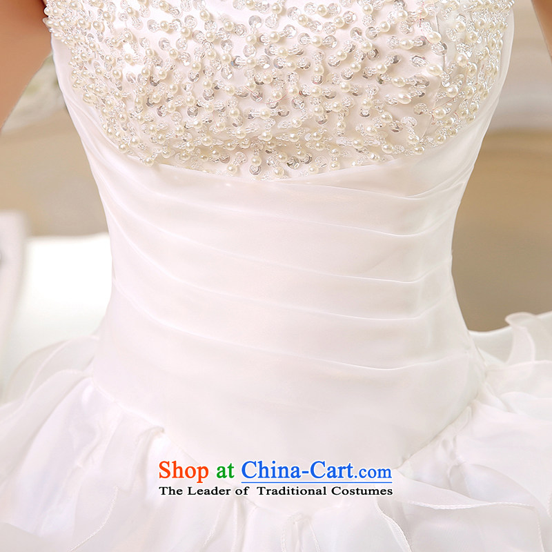Embroidered bride Korean is wiping the chest wedding white strap to align the princess new bride dress in spring and summer 2015 Sau San video thin, marriage white L code, Suzhou embroidery brides shipment has been pressed shopping on the Internet