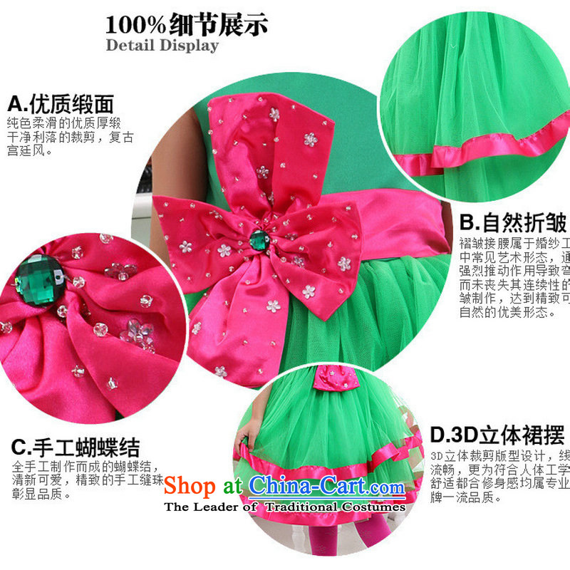 Optimize the performance of the new Children Hong-service bon bon Flower Girls dress dresses XS8044 green 6, optimizing Hong shopping on the Internet has been pressed.