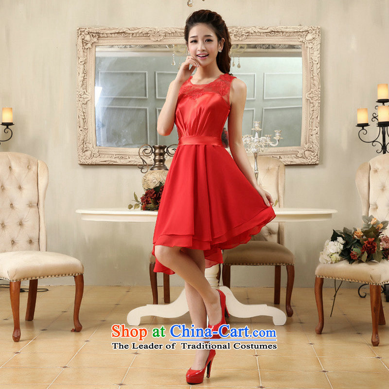 Optimize video shoulders lace red elegant, under the rules of the small dress bride dress YH10011 RED , L, Optimize Hong shopping on the Internet has been pressed.