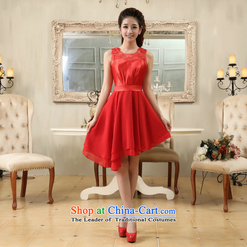 Optimize video shoulders lace red elegant, under the rules of the small dress bride dress YH10011 RED , L, Optimize Hong shopping on the Internet has been pressed.
