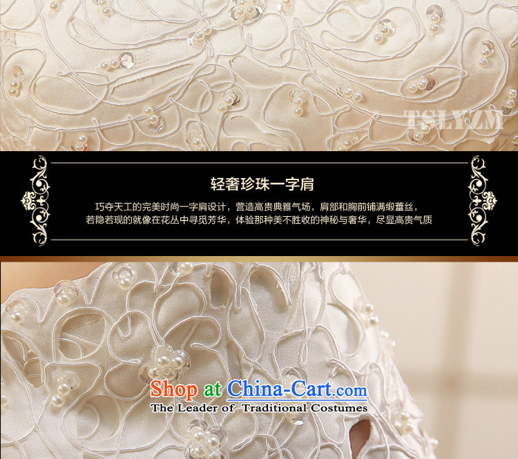 Tslyzm2015 autumn and winter, Satin wedding dress marriages Korean word large pregnant women shoulders V-Neck retro champagne color damask XXL picture, prices, brand platters! The elections are supplied in the national character of distribution, so action, buy now enjoy more preferential! As soon as possible.