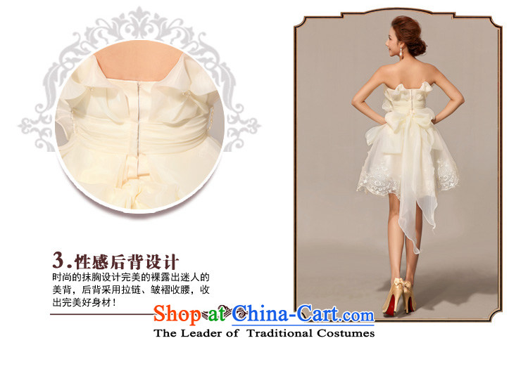 Optimize video new Korean short, wipe the chest bridesmaid dress uniform XS8040 bows champagne color M picture, prices, brand platters! The elections are supplied in the national character of distribution, so action, buy now enjoy more preferential! As soon as possible.