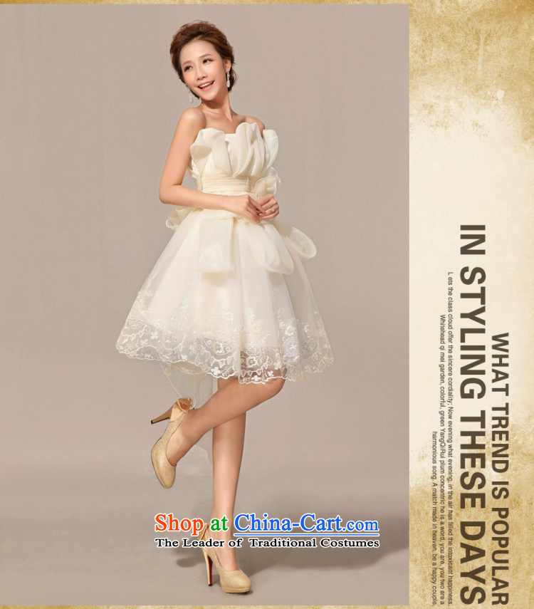 Optimize video new Korean short, wipe the chest bridesmaid dress uniform XS8040 bows champagne color M picture, prices, brand platters! The elections are supplied in the national character of distribution, so action, buy now enjoy more preferential! As soon as possible.