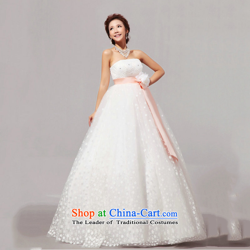 Optimize video new Korean Top Loin align ribbons pregnant women with chest wedding XS8050 white L, Optimize Hong shopping on the Internet has been pressed.