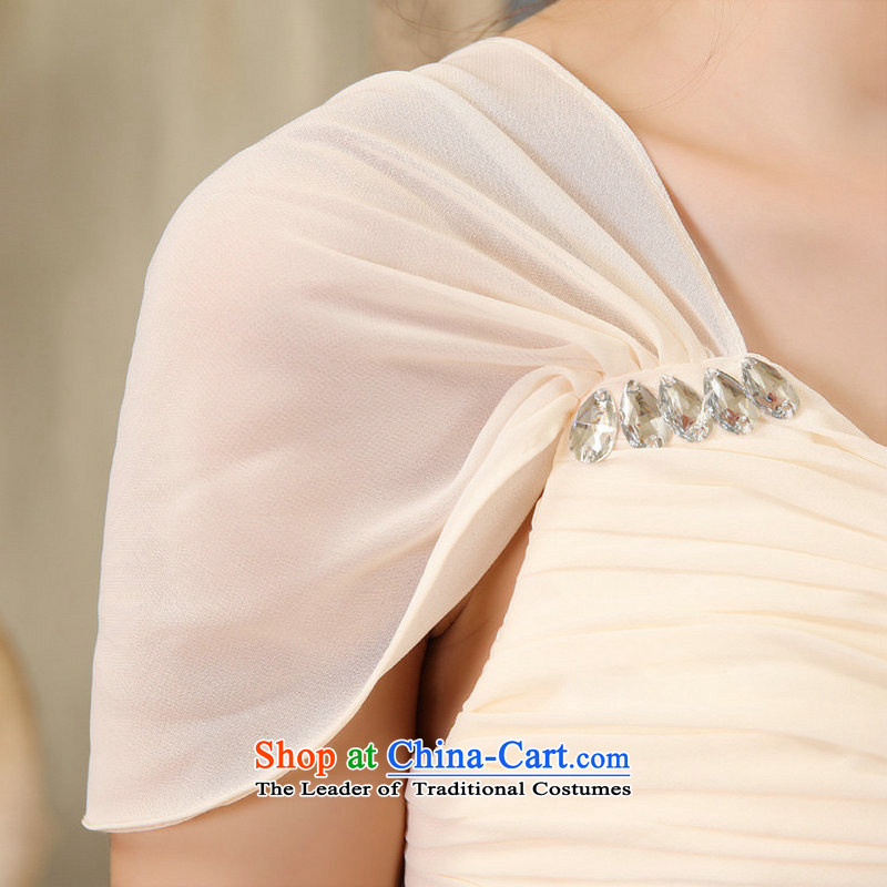 Optimize video new Korean style package champagne color, shoulder short dress bridal bridesmaid wedding dresses XS8058 champagne color L, Optimize Hong shopping on the Internet has been pressed.