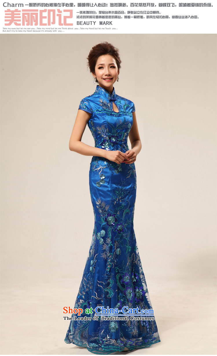 Optimize video etiquette new hospitality extended by 2015, bows to the bride qipao skirt XS8038 BLUE XL Photo Pack, prices, brand platters! The elections are supplied in the national character of distribution, so action, buy now enjoy more preferential! As soon as possible.