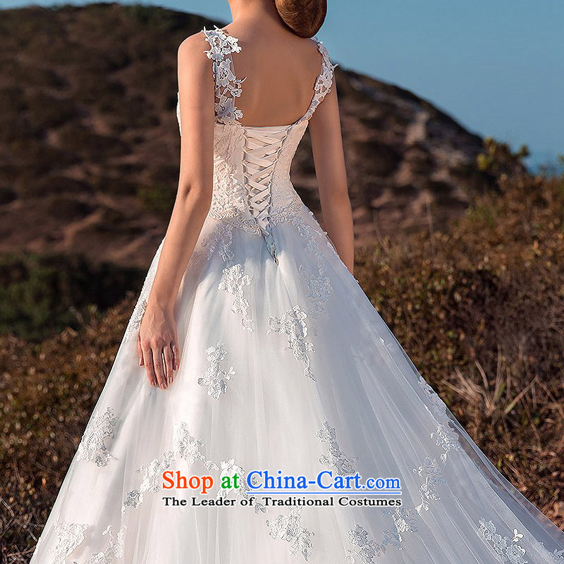 A bride wedding dresses 2015 new wedding palace elegant lace tail wedding shoulder strap wedding A511 S, a bride shopping on the Internet has been pressed.