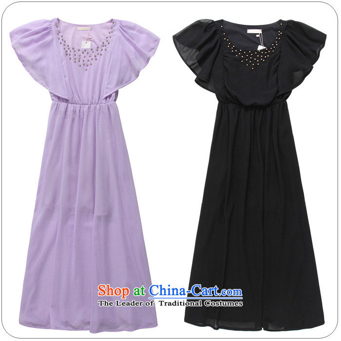 The end of the light (MO) QIAN Maya bright niba cuff round-neck collar nail pearl elastic waist length dress dresses black are code pictures, prices, brand platters! The elections are supplied in the national character of distribution, so action, buy now enjoy more preferential! As soon as possible.