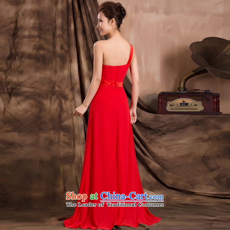 2014 New Shared Keun guijin shoulder stereo flowers dress to align graphics thin Princess Bride long skirt K680 presided over large red L code from Suzhou shipment, shared Keun (guijin) , , , shopping on the Internet