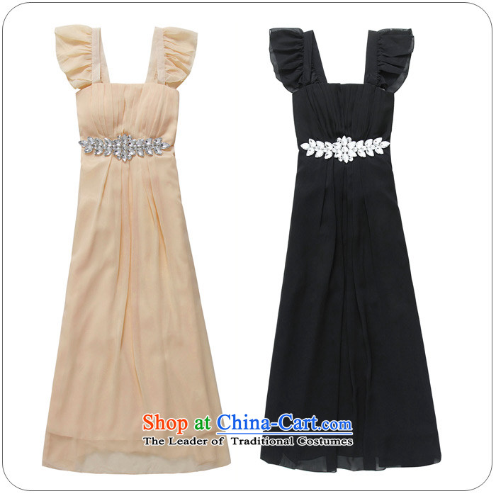 The end of the light (QIAN MO) fine diamond link Foutune of black rotator cuff noble long version of the dress dresses champagne color pictures, prices, XXL brand platters! The elections are supplied in the national character of distribution, so action, buy now enjoy more preferential! As soon as possible.