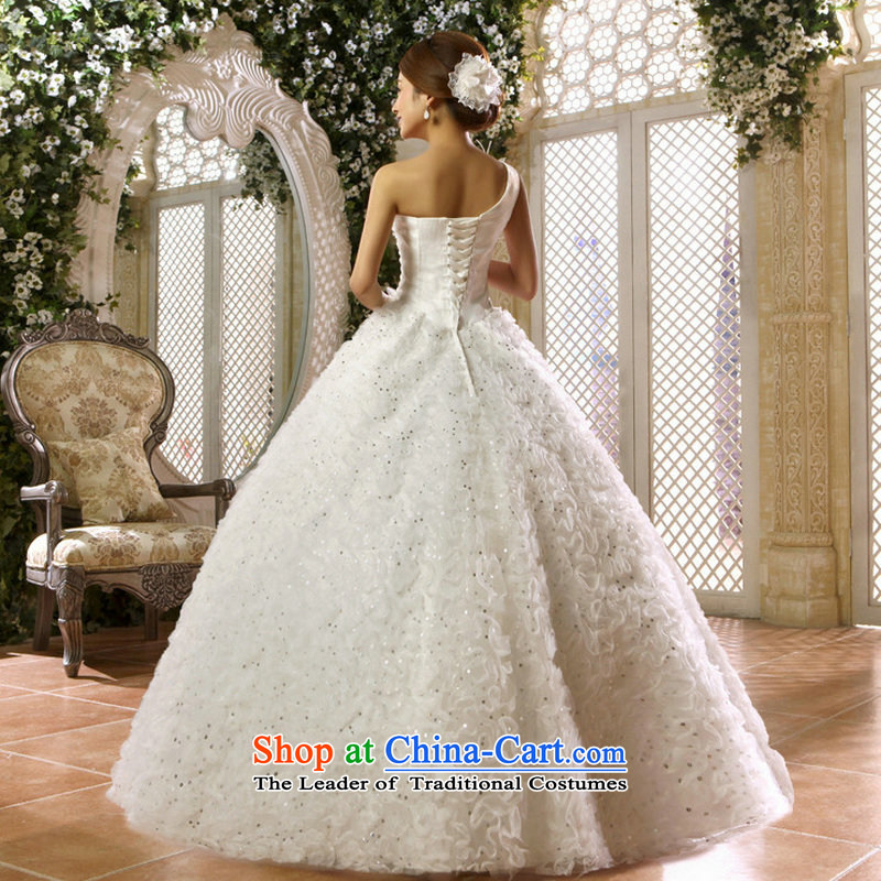 Optimize video new Korean shoulder bride flowers bon bon skirt to align the wedding dress XS8053 m White XXL, optimize Philip Wong , , , shopping on the Internet