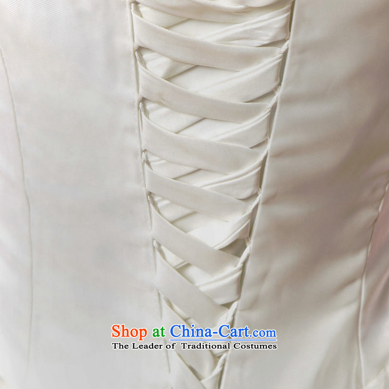 Optimize video new Korean shoulder bride flowers bon bon skirt to align the wedding dress XS8053 m White XXL, optimize Philip Wong , , , shopping on the Internet