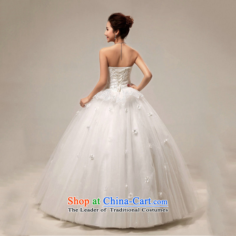 Optimize video new Korean Princess graphics to align drill flash thin bon bon bride wedding dresses XS8052 white L, Optimize Hong shopping on the Internet has been pressed.