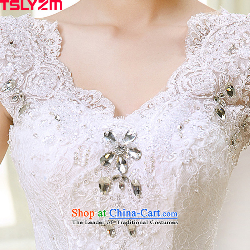 Tslyzm wedding dresses autumn 2015 Summer new marriages a field package shoulders lace V-neck to align the Korean style wedding dress white s,tslyzm,,, shopping on the Internet
