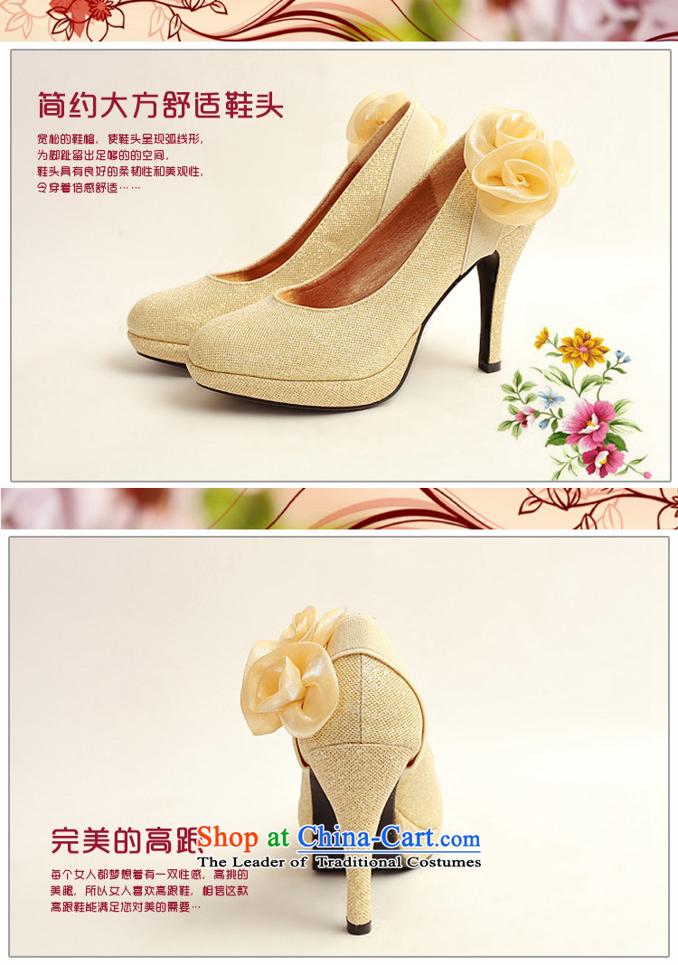 Doi m Qi Korean bridal shoes 2014 new women's high-heel shoes brides winter golden wedding shoes gold womens single marriage shoes gold prices pictures, 37, brand platters! The elections are supplied in the national character of distribution, so action, buy now enjoy more preferential! As soon as possible.