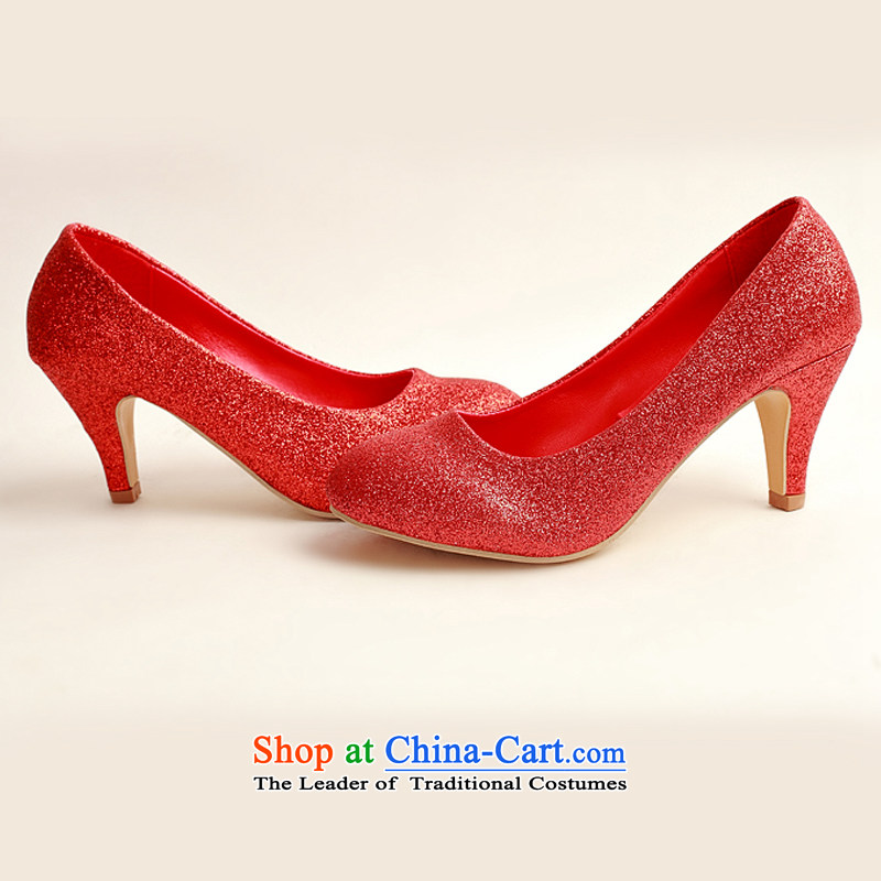 Doi m qi marriage shoes wedding dress shoes shoes bride shoes marriage the the high-heel shoes banquet shoes red shoes stage performances shoes DXZ1008 red 37, Demi Moor Qi , , , shopping on the Internet