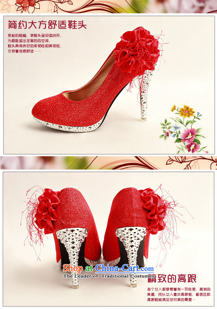 Doi m qi 2014 Women's shoe on the new bride shoes marriage shoes are red, round head side of the flower of the high-heel shoes XZ10015 Red Red 38 pictures, prices, brand platters! The elections are supplied in the national character of distribution, so action, buy now enjoy more preferential! As soon as possible.