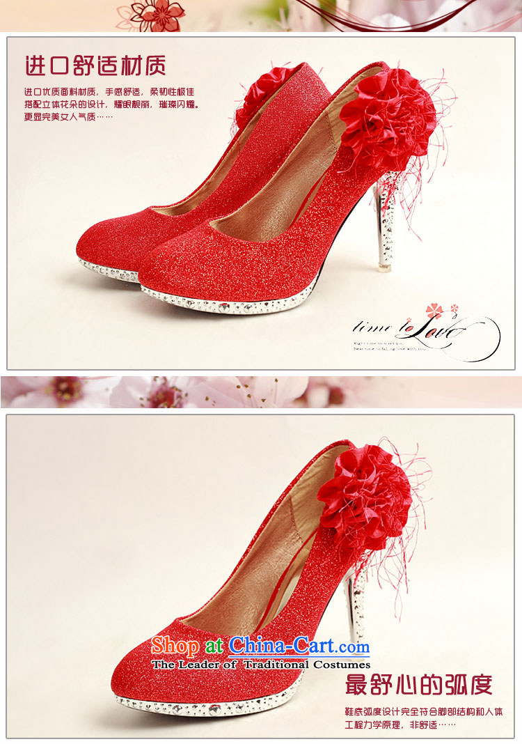 Doi m qi 2014 Women's shoe on the new bride shoes marriage shoes are red, round head side of the flower of the high-heel shoes XZ10015 Red Red 38 pictures, prices, brand platters! The elections are supplied in the national character of distribution, so action, buy now enjoy more preferential! As soon as possible.