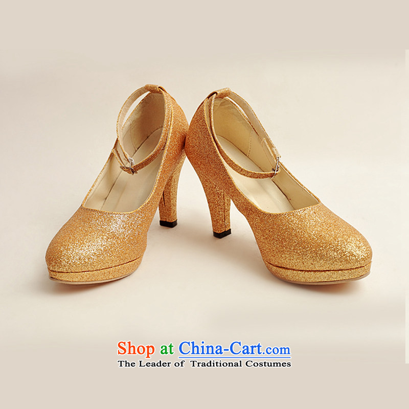 Doi m qi marriage the the high-heel shoes winter gold single shoe 2014 new women's gold high heels with fine gold 36 Demi Moor DXZ10020 Qi , , , shopping on the Internet