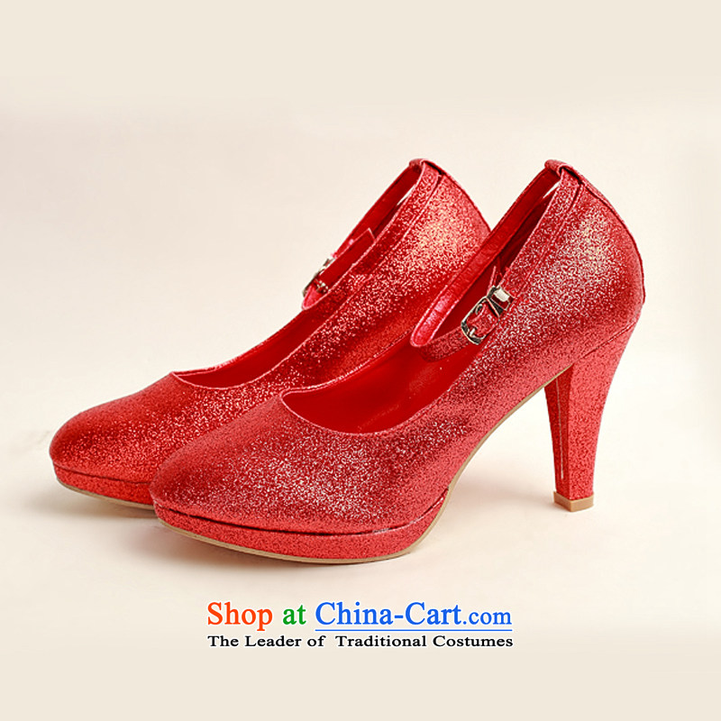 Doi m qi marriage shoes winter red high-single shoe 2014 new women's red high heels with fine  DXZ10022 red 37, Demi Moor Qi , , , shopping on the Internet