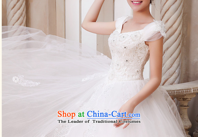 Tslyzm2015 new autumn and winter Korean word shoulder sweet flowers to align the large number of Princess Margaret thick wedding dresses mm beaded shoulders pregnant women wedding pictures, price XS white, brand platters! The elections are supplied in the national character of distribution, so action, buy now enjoy more preferential! As soon as possible.