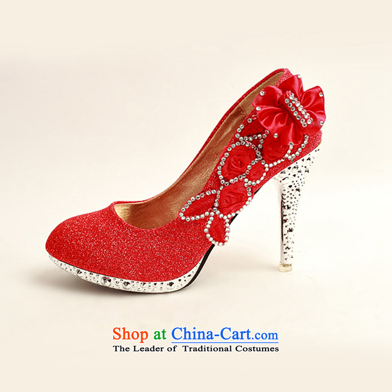 Baby girl single shoes bride 2014 new on-chip ultra-high water drilling marriage shoes bride shoes red legrix round head high heels XZ10012 red 35, darling Bride (BABY BPIDEB) , , , shopping on the Internet