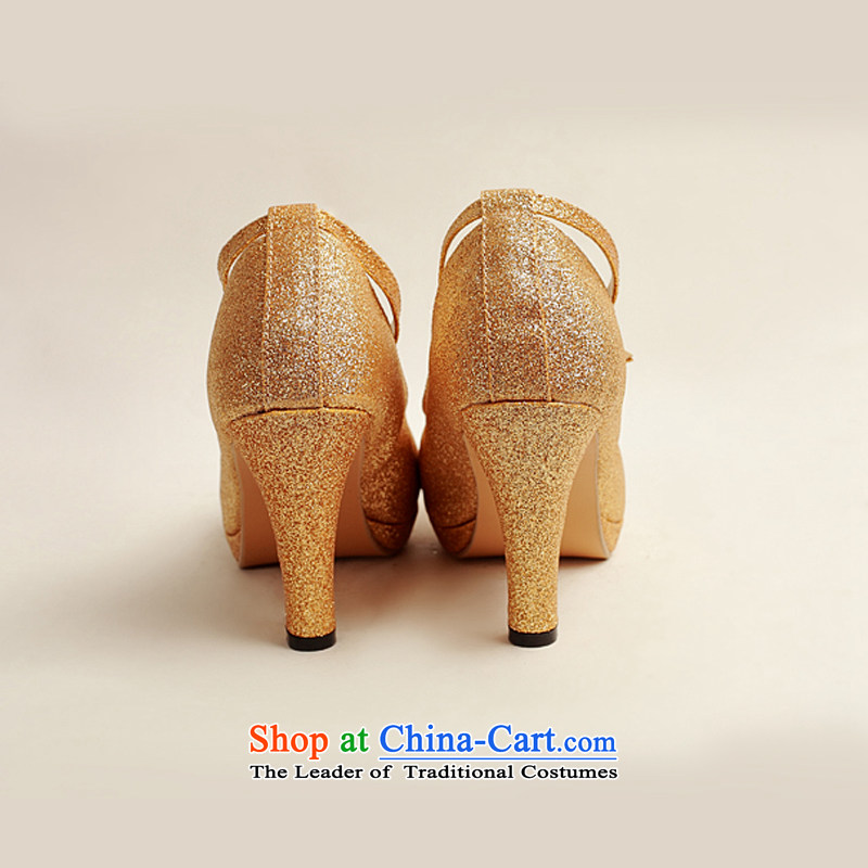 Baby marriages shoes wedding dress shoes shoes bride shoes marriage the the high-heel shoes banquet shoes gold shoe stage performances XZ10020 gold shoe golden Treasure Bride (37, BABY BPIDEB) , , , shopping on the Internet