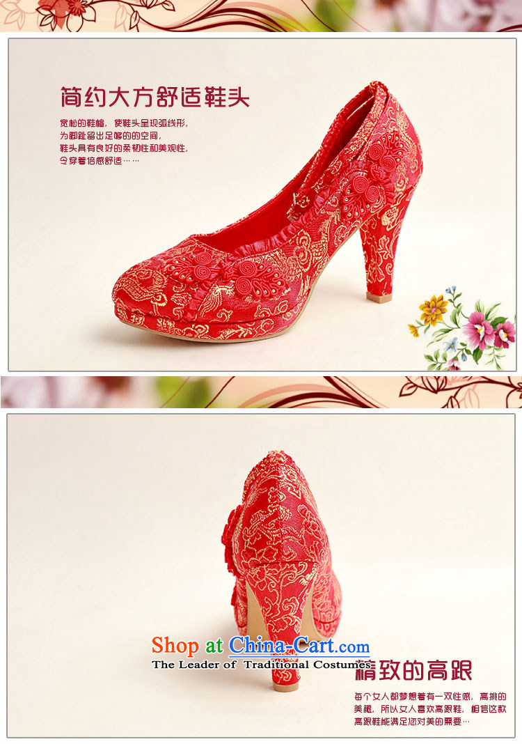 2014 New Pattern marriages shoes wedding shoes bride marriage with rough shoes banquet shoes and a pair of red high-female single shoe XZ10025 Red Red 37 pictures, prices, brand platters! The elections are supplied in the national character of distribution, so action, buy now enjoy more preferential! As soon as possible.