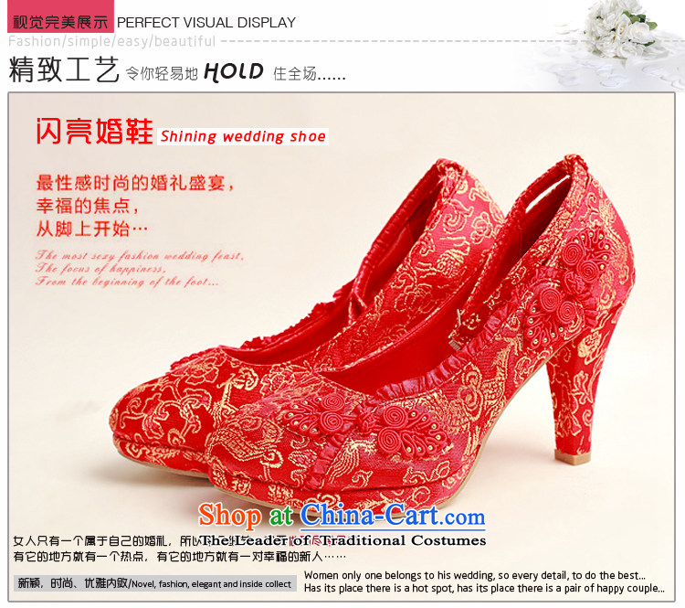 2014 New Pattern marriages shoes wedding shoes bride marriage with rough shoes banquet shoes and a pair of red high-female single shoe XZ10025 Red Red 37 pictures, prices, brand platters! The elections are supplied in the national character of distribution, so action, buy now enjoy more preferential! As soon as possible.