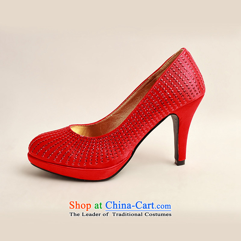 The Korean version of the bride treasure the the high-heel shoes large Code Red marriage marriage shoes bride shoes 2014 new women's shoe DXZ10030 single red red 38, darling Bride (BABY BPIDEB) , , , shopping on the Internet