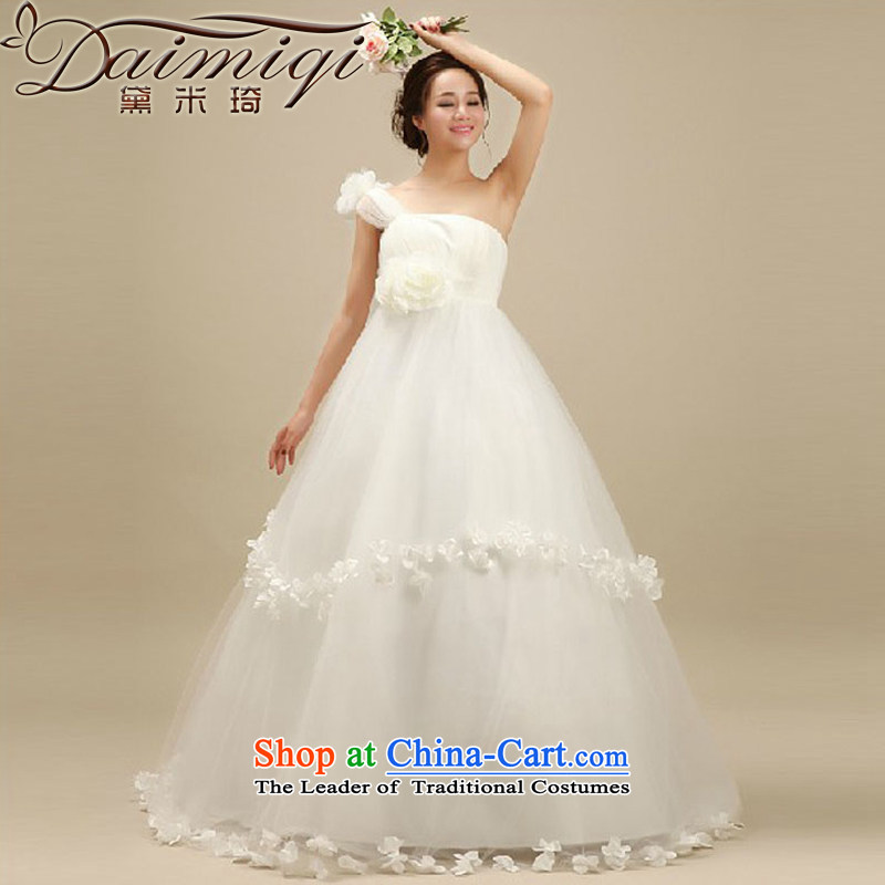 Doi m qi 2014 Korean style elegant new single shoulder pregnant women high waist wedding Korean small align minimalist tail wedding tail XXL