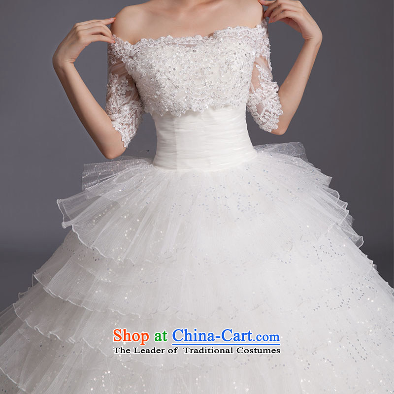 The word Demi Moor Qi shoulder wedding dresses white new spring 2014 Korean small trailing bride large graphics thin wiping the Chest Sau San thick white , L, M Qi , , , diana shopping on the Internet